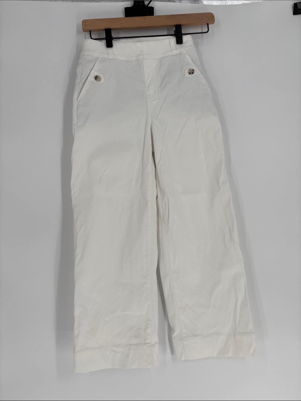 Spanx white wide leg jeans xs
